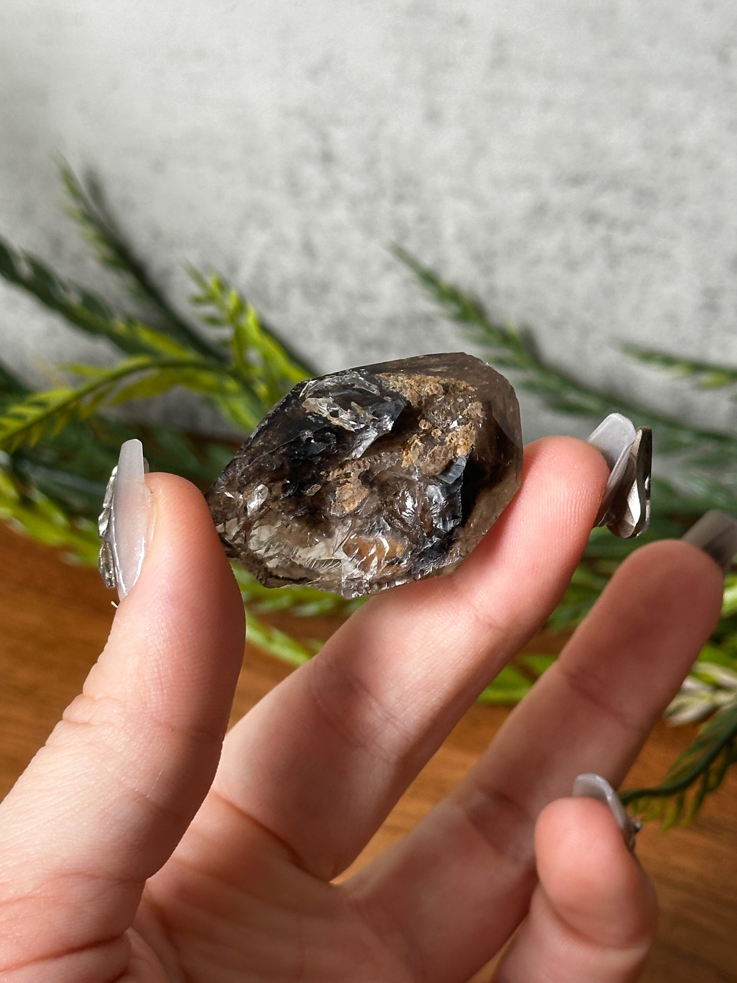 smokey elestial window quartz