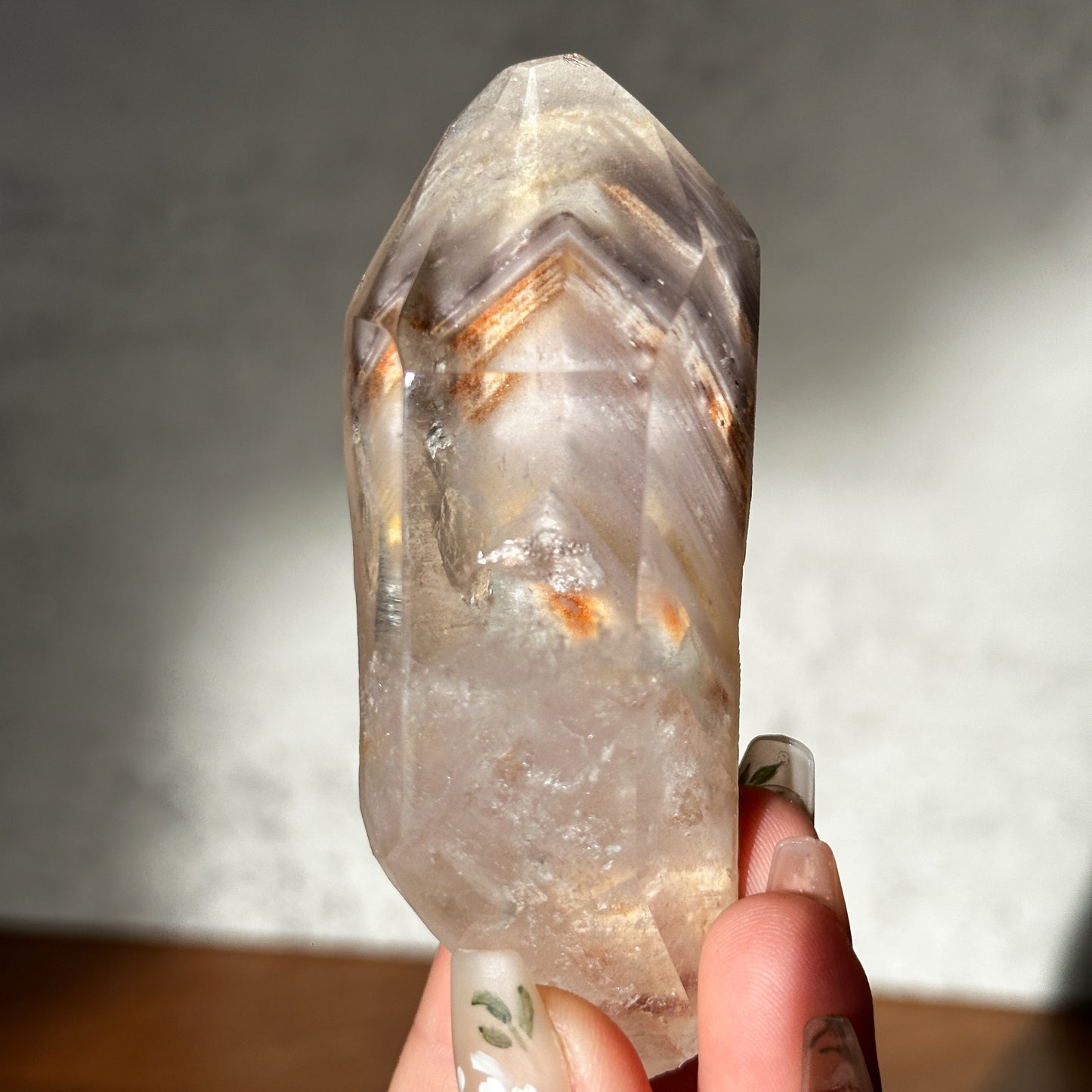 light & dark angel amphibole phantom quartz