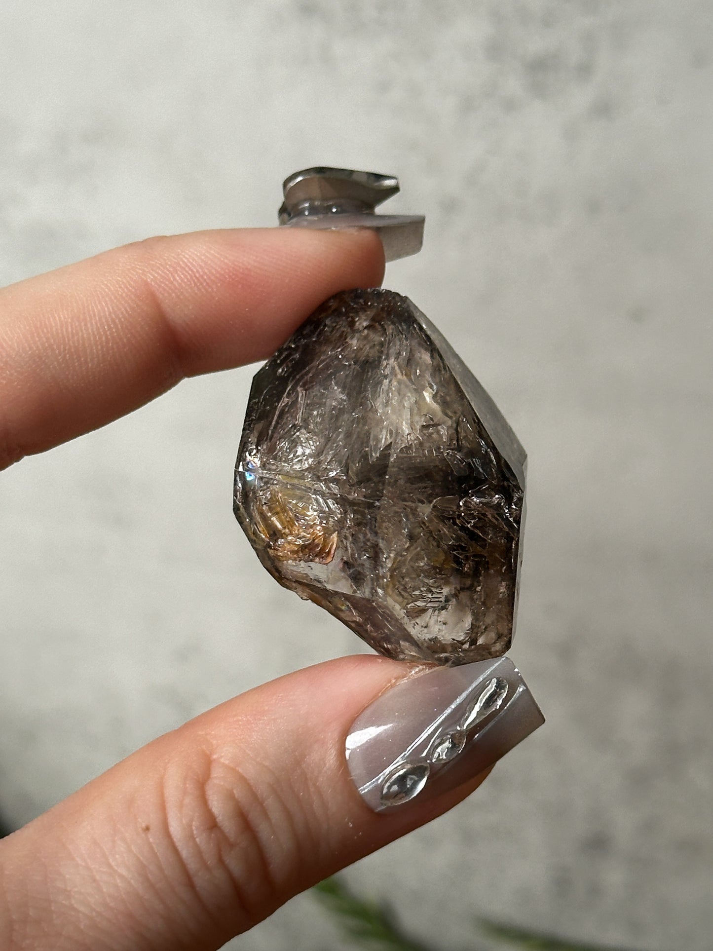 smokey elestial window quartz